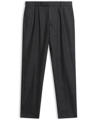 Burrows and Hare Fox Brothers Flannel Check Trousers - Grey