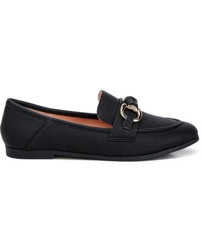 Rag & Co Asher Horsebit Embellished Loafers In - Black