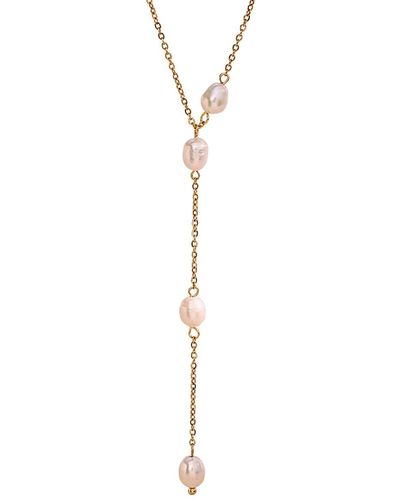 Olivia Le Pearl Lariat Necklace - Metallic