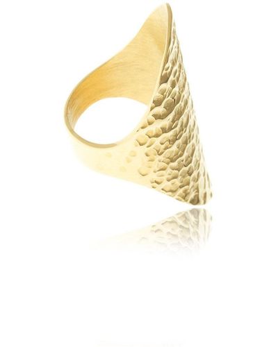 Georgina Jewelry Gold Sidereal Gold Hammered Ring - Metallic