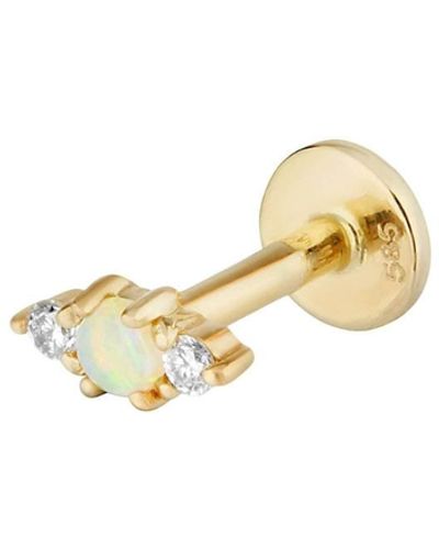 Zohreh V. Jewellery Opal & Diamond Flat Back Earring 14k - Metallic