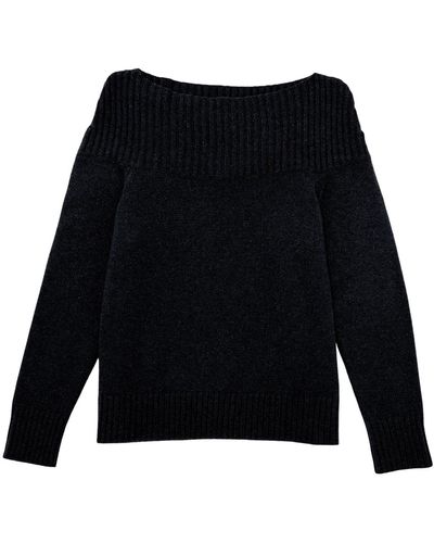 Loop Cashmere Cashmere Boat Neck Sweater In - Black