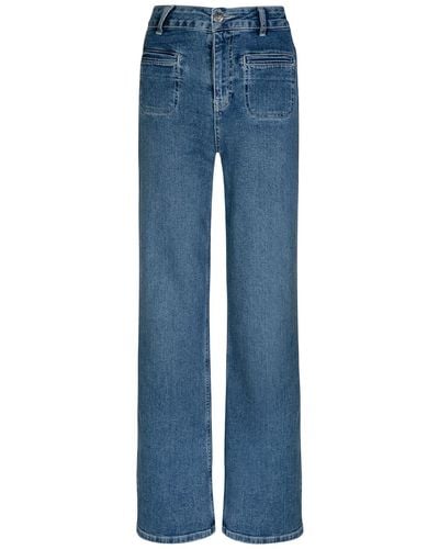 Donna Ida Kate The High Top Patch Pocket Relaxed Wide Leg - Blue