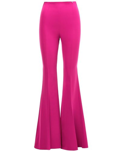 Nissa High Waisted Flared Trousers - Pink