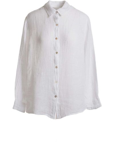 Haris Cotton Linen Gauze Shirt - Gray