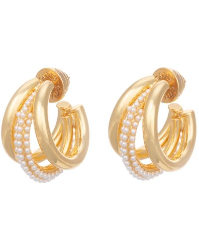 Talis Chains Claw Earrings- Pearl - Metallic
