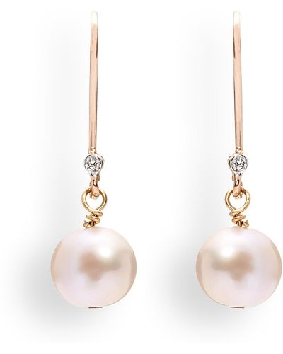 Kaizarin June Birthday Pink Pearl Drop Earrings