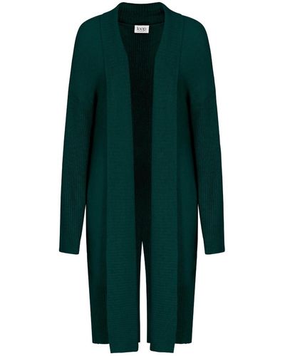 Loop Cashmere Cashmere Edge To Edge Cardigan In Bottle - Green