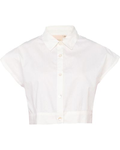 REISTOR Oversized Crop Shirt - White