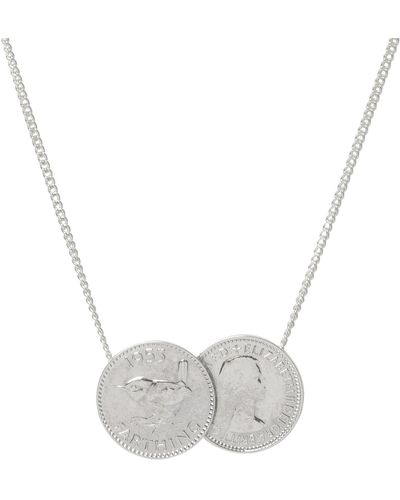 Katie Mullally English Farthing Double Coin Pendant Necklace - Metallic