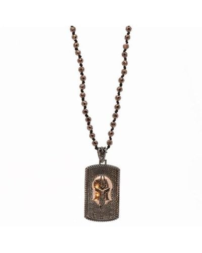 Ebru Jewelry Brave Gladiator Necklace - Metallic