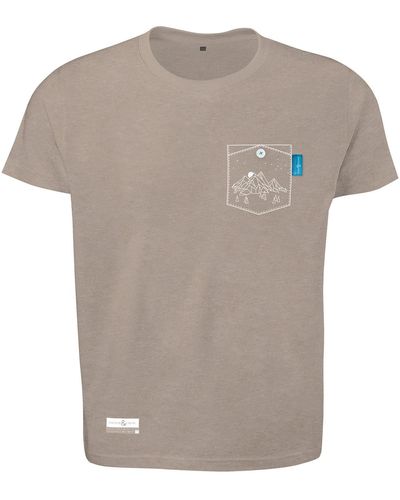 Anchor and Crew Tan Horizon Print Organic Cotton T-shirt - Gray