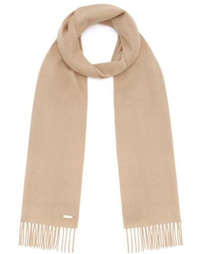 Hortons England The Windsor Cashmere Scarf In Tan - Natural