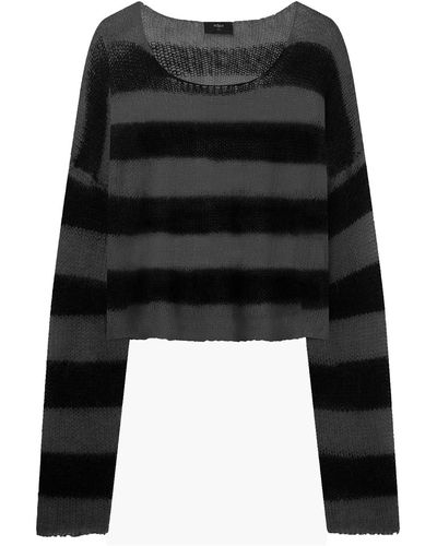 Other Cropped Stripe Navarro Sweater - Black