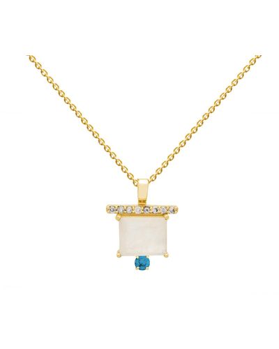 Lavani Jewels White & Blue Clarité Necklace - Metallic