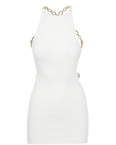 Nissa Backless Knitted Dress - White