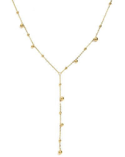 Olivia Le En Beads Lariat Necklace - Metallic