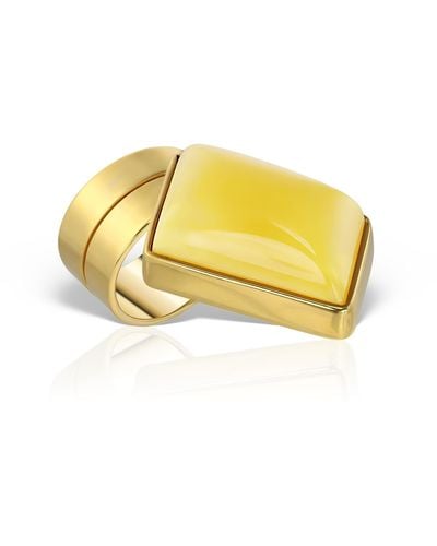 Elle Macpherson Amber Amnesia Ring G, Gold Vermeil - Yellow