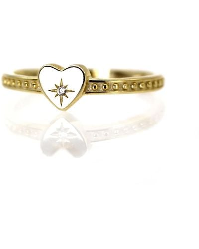 VicStoneNYC Fine Jewelry Natural Diamond Northern Star Love Yellow Ring - Metallic