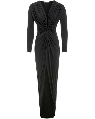 Sarvin Bianca Twist Front Dress - Black