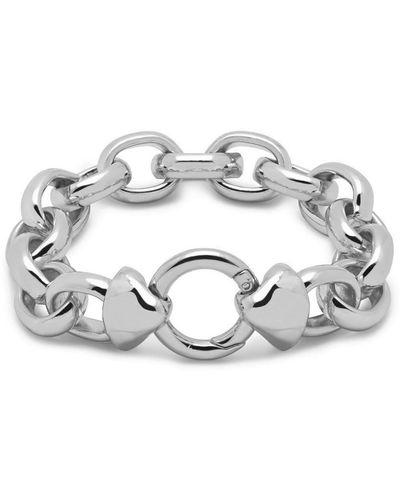 Northskull Medina Chunky Chain Ring-clasp Bracelet In - Metallic