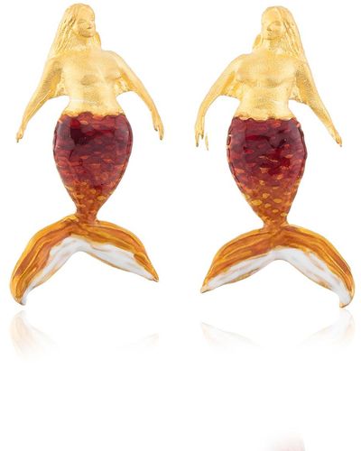 Milou Jewelry Orange Mermaid Earrings
