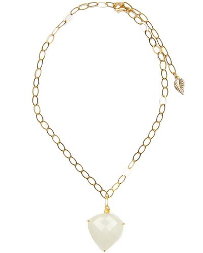 Magpie Rose Moonstone Necklace - White