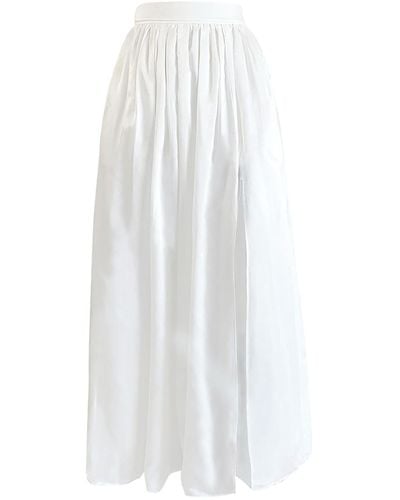 NUAJE NUAJE Isabelle Cotton And Silk-blend Gathered Skirt - White