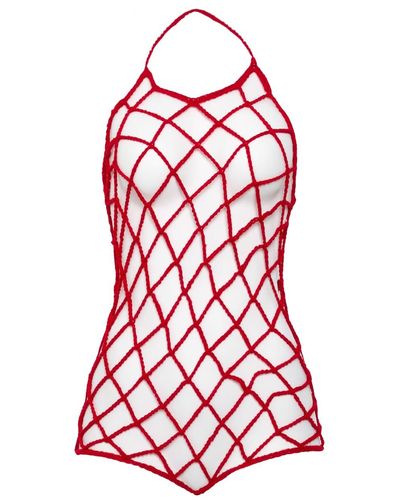 Paloma Lira Halter Knitted Body - Red