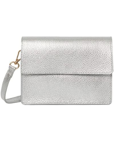Betsy & Floss Anzio Clutch Bag With Leather Strap In - Gray