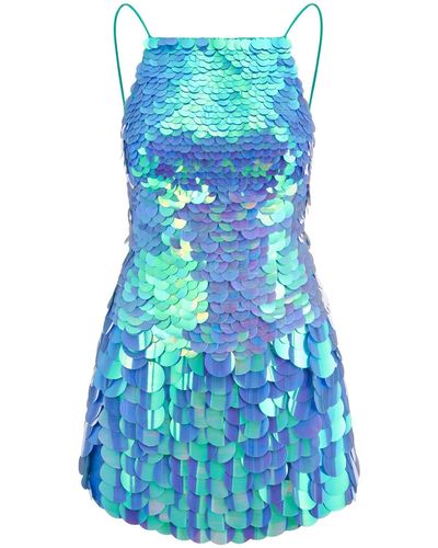RaeVynn Scout Dress In Disc Sequins - Blue