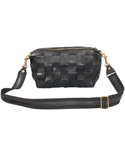Rimini Woven Leather Shoulder Bag 'giorgia' - Black