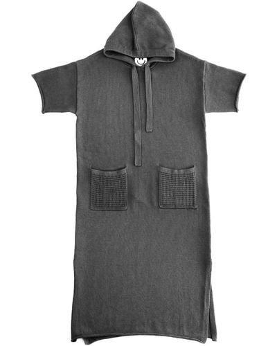 Zenzee Cotton Hoodie Dress - Gray