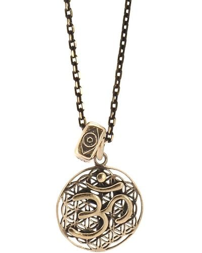 Ebru Jewelry Spiritual Symbols Om Necklace - Metallic