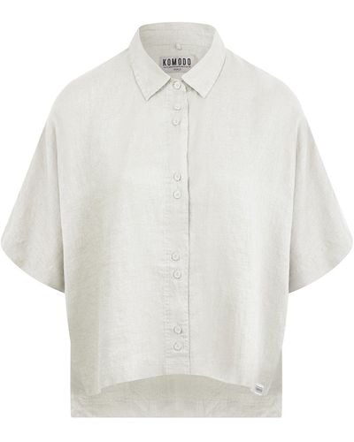 Komodo Kimono Organic Linen Shirt - White