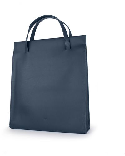 godi. Handmade Adjustable Leather Tote Bag - Blue