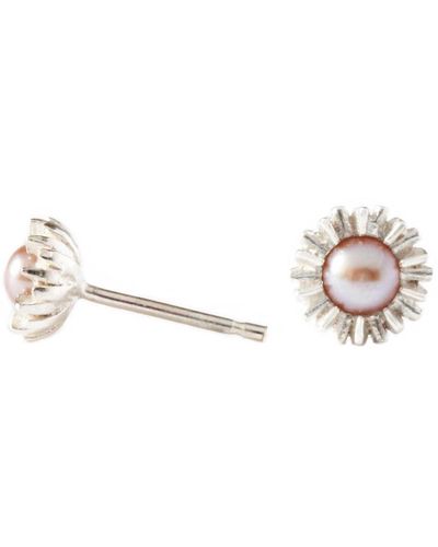 Lee Renee Dahlia Bud Freshwater Pearl Earrings – - Metallic