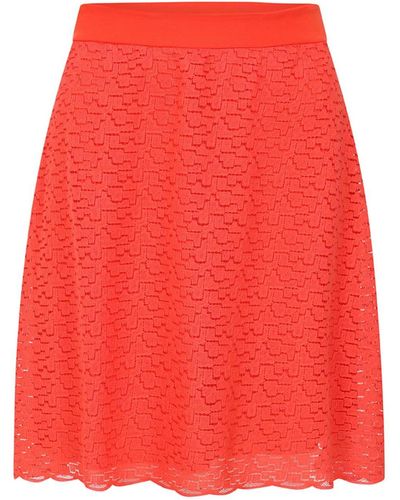 Sophie Cameron Davies Burnt Orange Lace Mini Skirt - Red