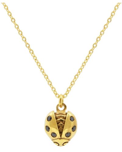 Lee Renee Ladybird Black Diamond Necklace – - Metallic