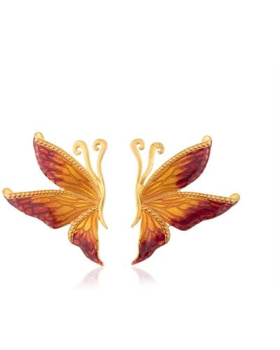 Milou Jewelry Orange Butterfly Earrings
