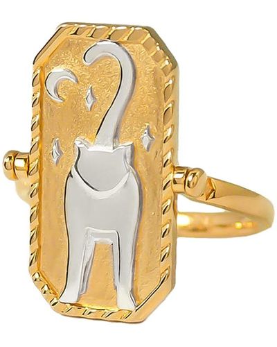 MARIE JUNE Jewelry Meowdy Cat Mood Ring - Metallic