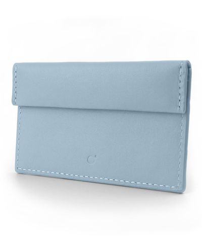 godi. Compact Leather Coin And Card Holder - Blue