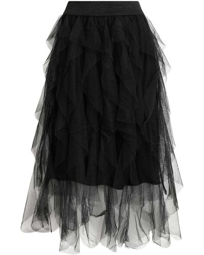 James Lakeland Organza Ruffled Skirt - Black