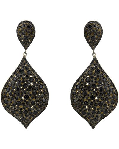 LÁTELITA London Arabian Nights Drop Earrings Black Gold - Brown