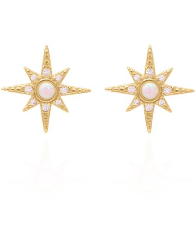 Luna Charles Serin Star Opal Stud Earrings - Metallic