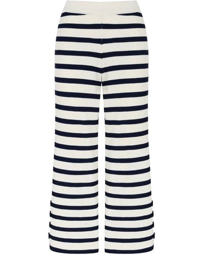 Nocturne Striped Knit Trousers - White