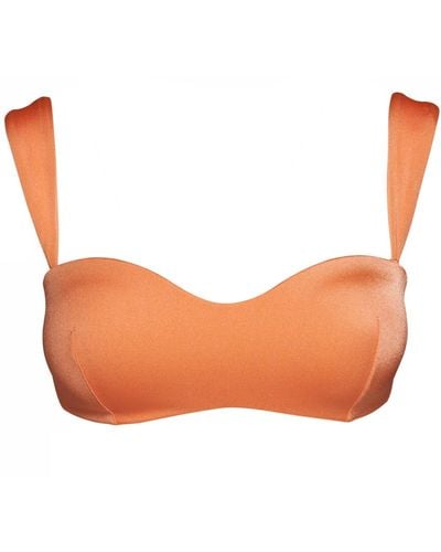 Noire Swimwear Orange Bandeau Top