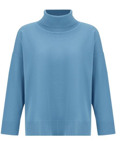 Peraluna Wide Roll Neck Knitwear Pullover - Blue