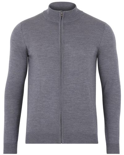 Paul James Knitwear S Lightweight Extra Fine Merino Zip Through Sweater - Gray