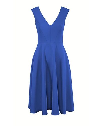VIKIGLOW Carlota Cornflower A Line Midi Dress - Blue